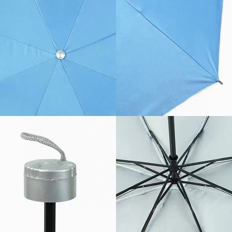 Umbrella Three-Fold Reverse Rod Silver Glue Umbrella Sun and Rain Dual-Use Sunshade Umbrella Printed LOGO Advertising Umbrella Gift Umbrella