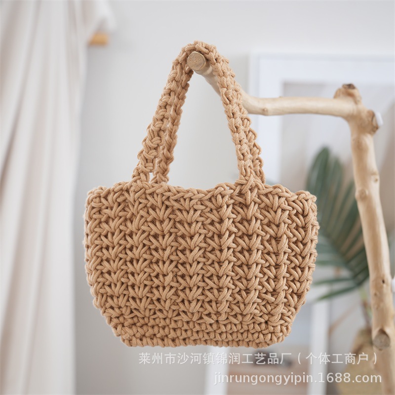 Summer popular crochet handbag, new woven basket bag, mobile phone bag, mini handbag