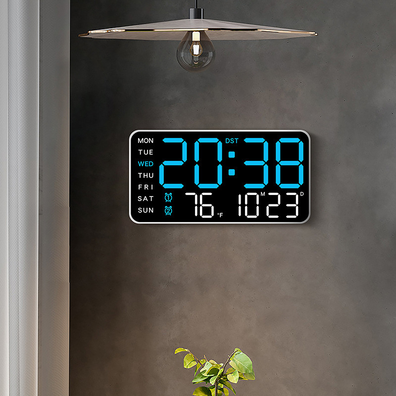 Frameless Electronic Clock Multifunctional Hanging and Standing Two-Use Clock Simple Digital Clock Display Living Room Wall Clock 6659