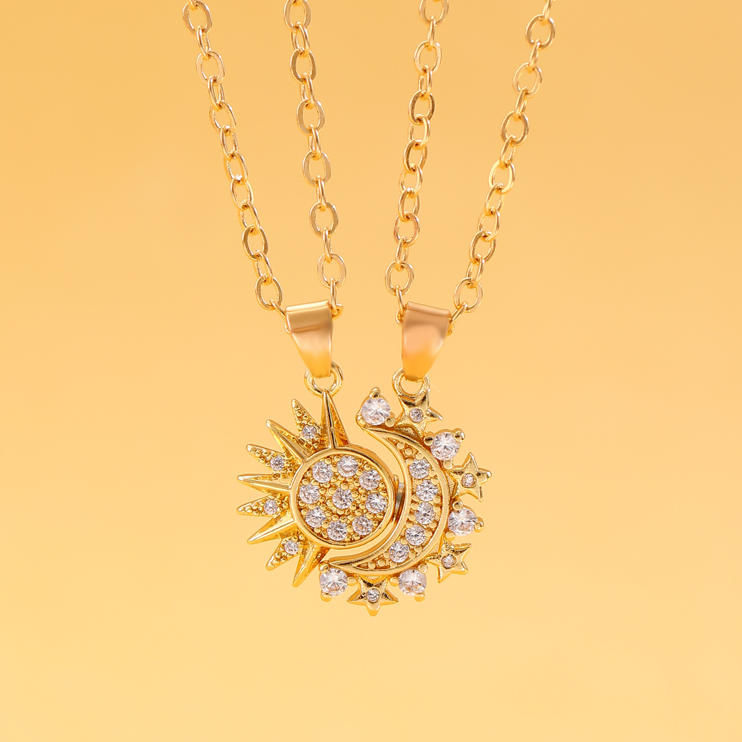 Magnetic Sun Moon Couple Necklace Gift for Girlfriend