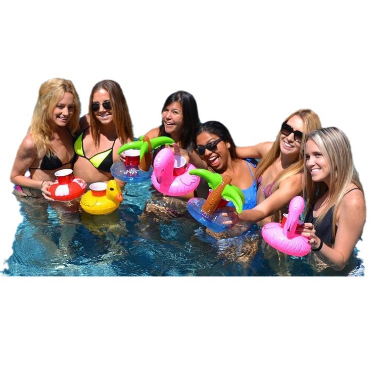 Zhenghui environmentally friendly inflatable children's toy coconut tree coaster donut water cup holder drink pool