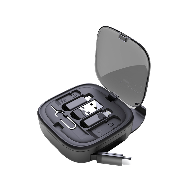 Xin Guanghui Multifunctional Retractable Data Cable Storage Box 65W Fast Charging Phone Charging Cable Multi-Head Digital Storage Box