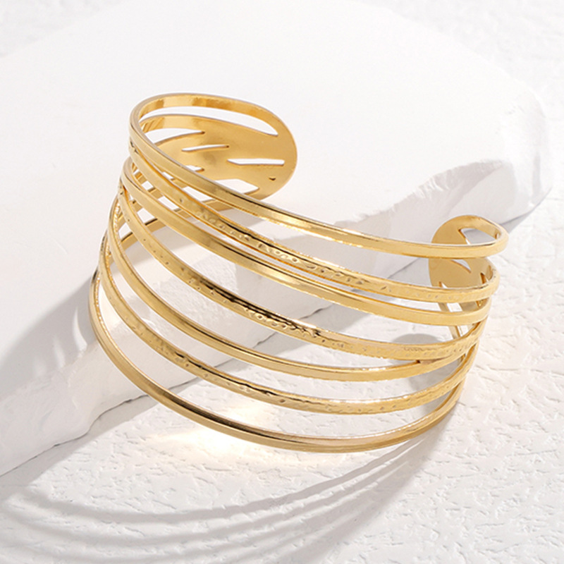 Titanium steel bracelet adjustable stainless steel bracelet women exaggerated open bangle