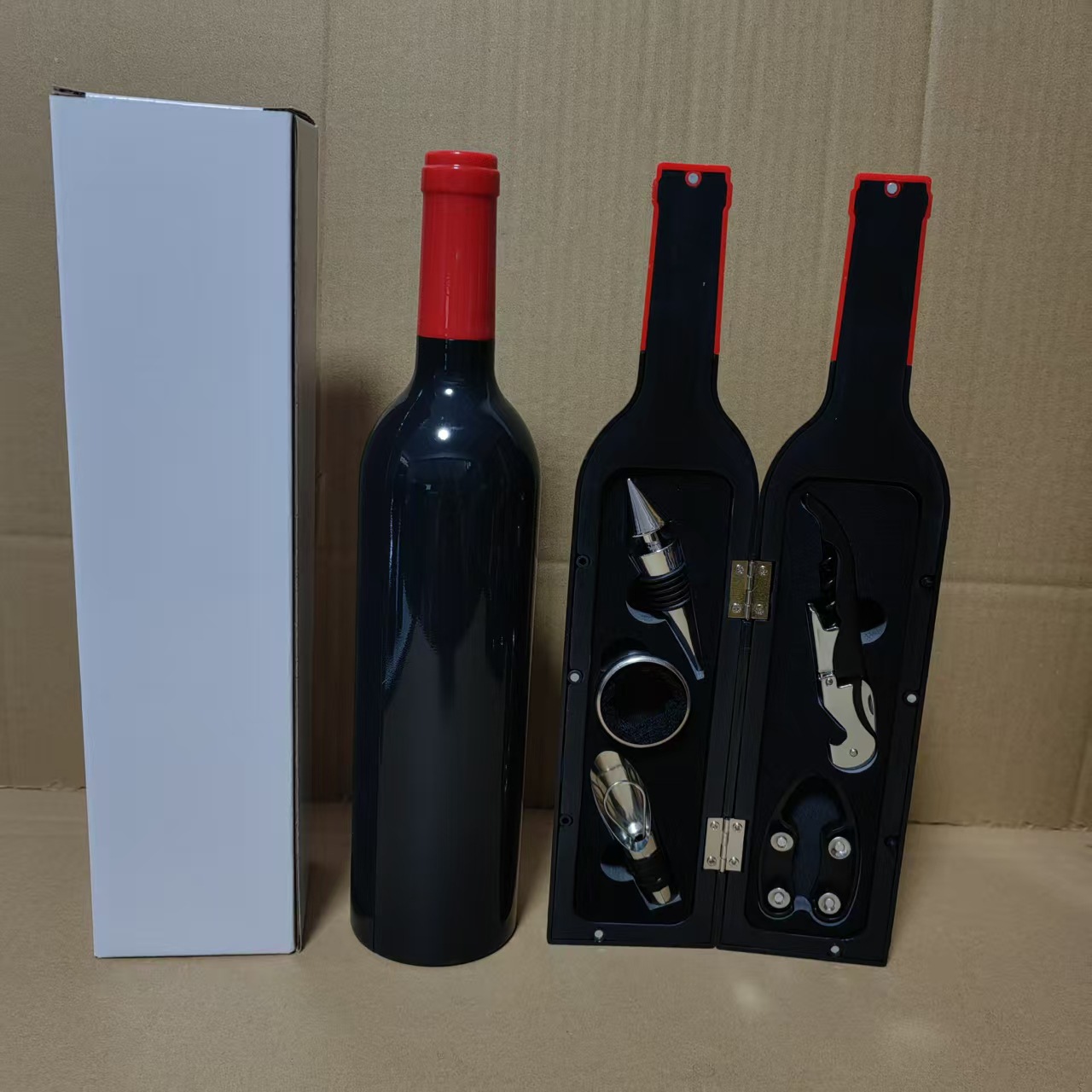 Red Wine Tool Red Head Matte Bright Large Wine Bottle Five-Piece Set Red Wine Tool Box Opener Wine