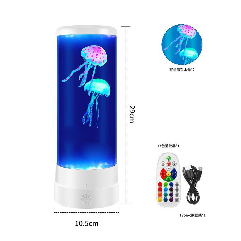 Large jellyfish fish LED night light atmosphere colorful lamp home decoration remote control desk lamp