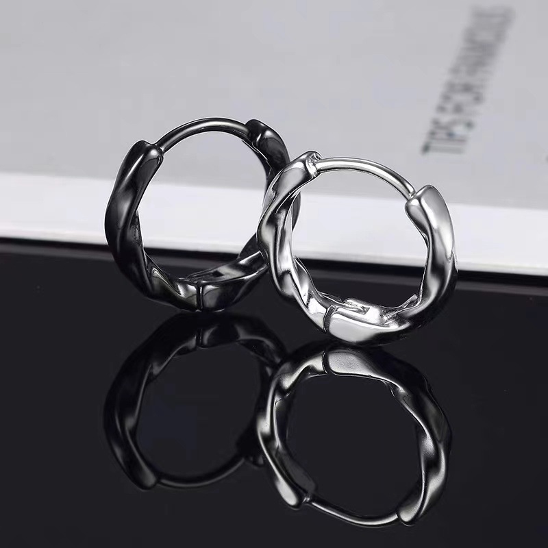 Earrings for men, ear piercing plain circle ear bone hoop earrings 2023 new women single ear jewelry