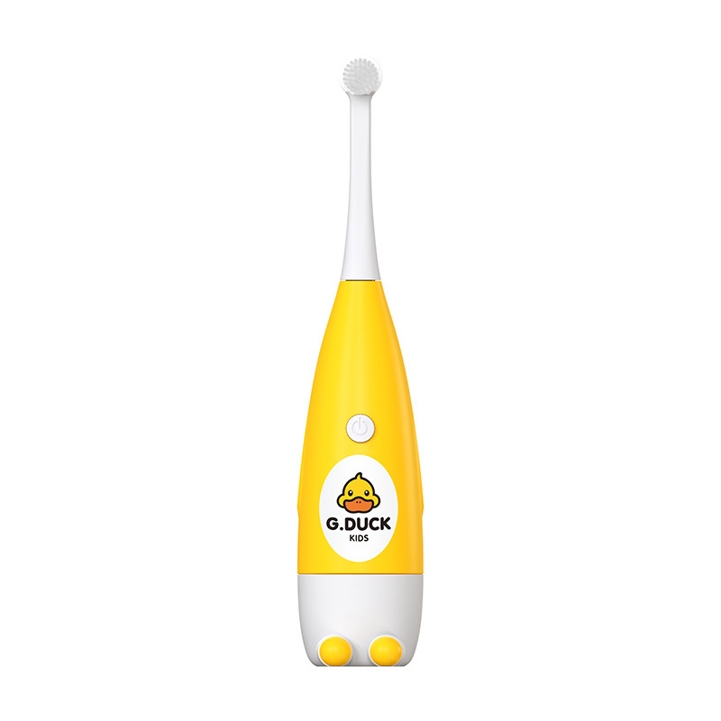 Source Little Yellow Duck Kids Toothbrush Sonic Cartoon Toothbrush Soft Bristle Waterproof Silicone Soft Bristle Toothbrush Set