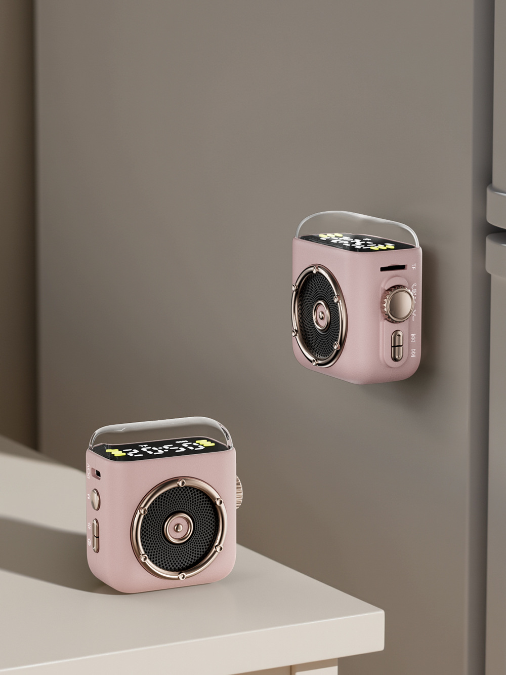 New Magnetic Night Light Clock Bluetooth Speaker Subwoofer Portable Home Outdoor Magnetic Clip Speaker