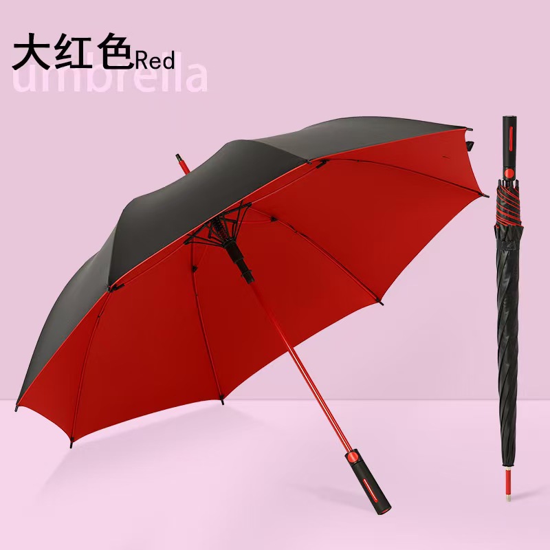 【27寸彩纤直杆伞】*大红色