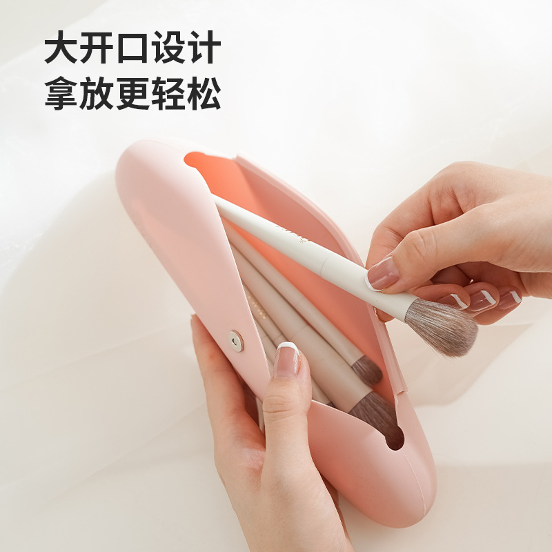 Silicone makeup storage bag dustproof makeup brush storage tool bag travel portable cosmetic handbag