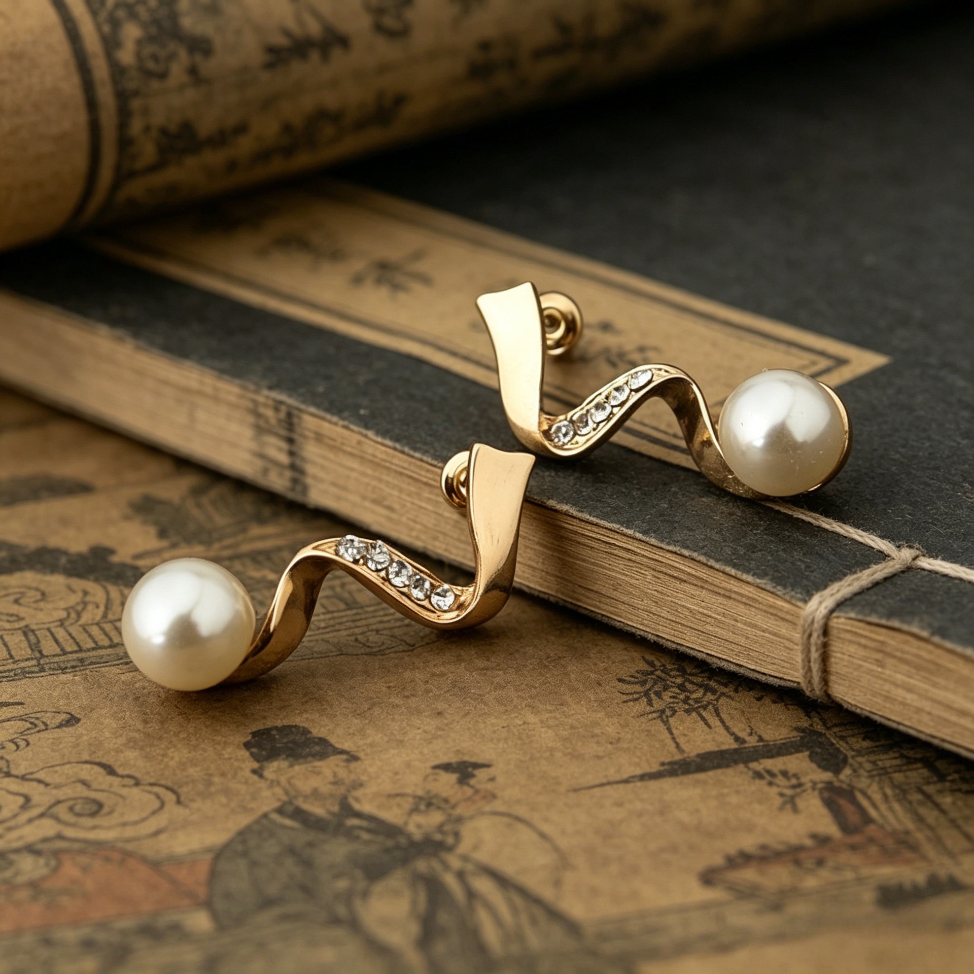 Pearl Necklace and Earring Set Deep V Collarbone Pearl Pendant