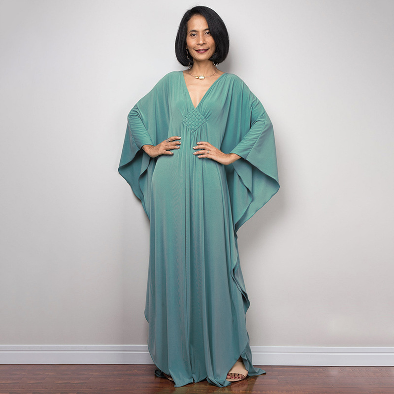 New Solid Color Middle Woven Robe Beach Long Dress Loose Bikini Cover Up Swimsuit Sun Protection Outer Women