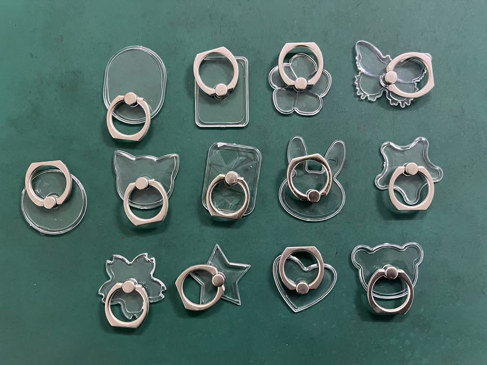 Transparent crystal ring bracket metal ring iRing lazy bracket acrylic PC transparent phone ring buckle