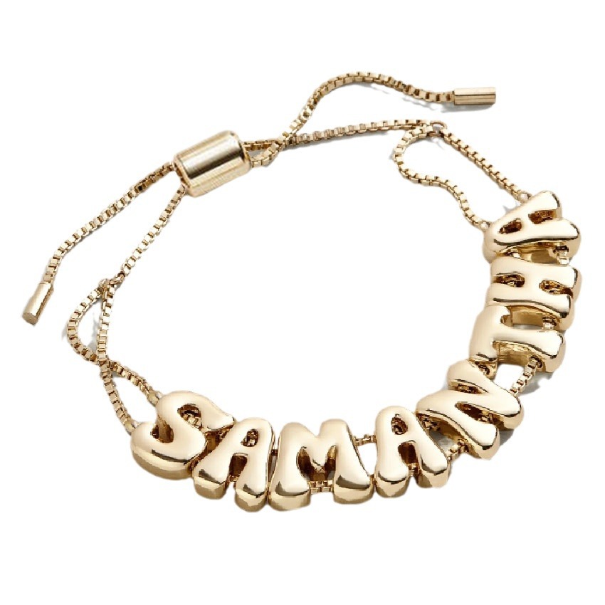 26 Letters DIY Combination Bracelet 18K Real Gold Plated Jewelry