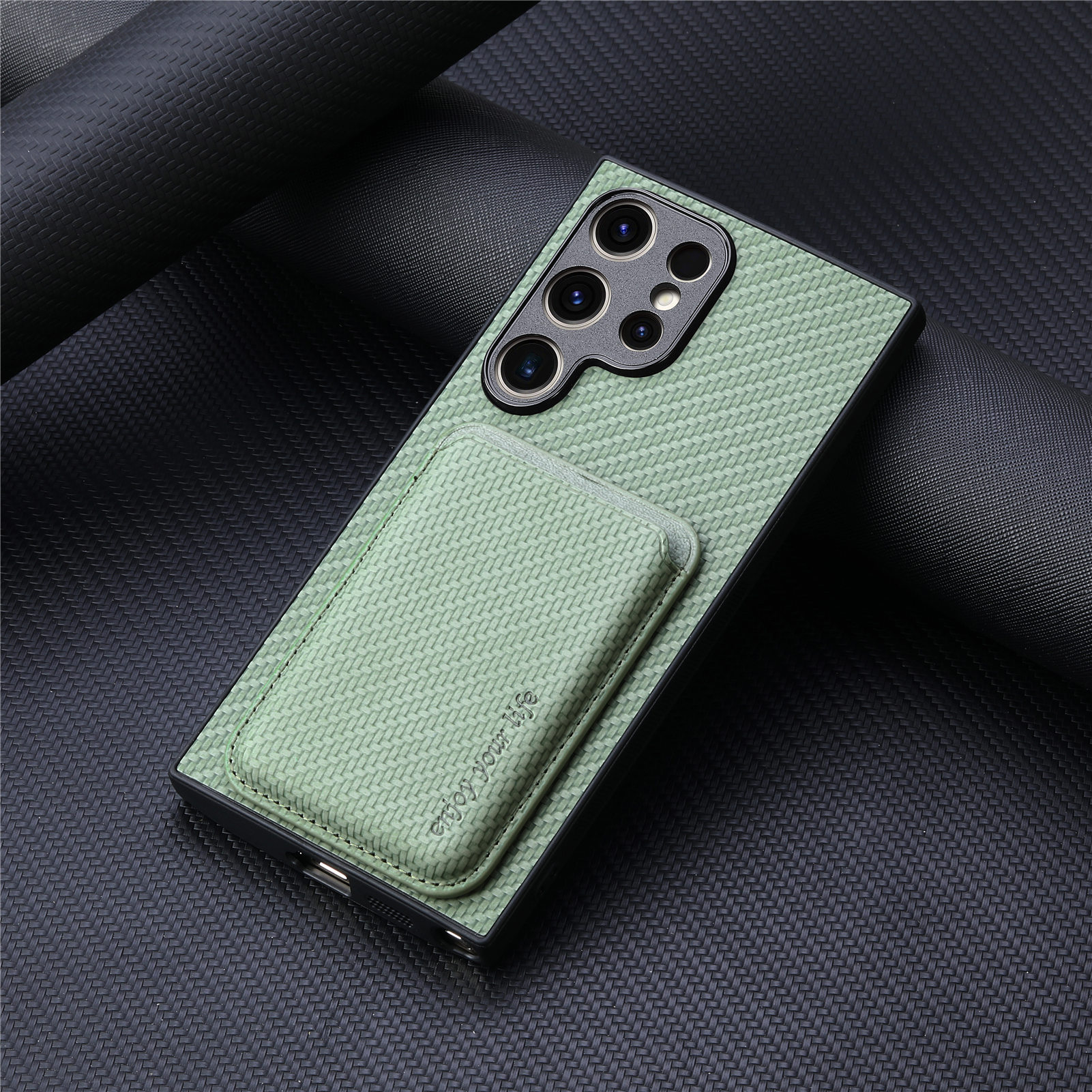 For Samsung phone case S26 Ultra protective case S25 Fe magnetic Magsafe two-in-one card case leather case