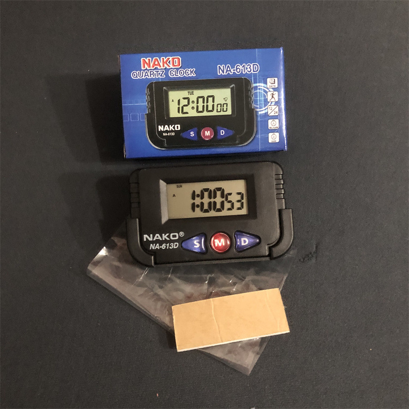 KK-613D Electronic Car Clock LED Display Random Adhesive Timer Small Car Clock