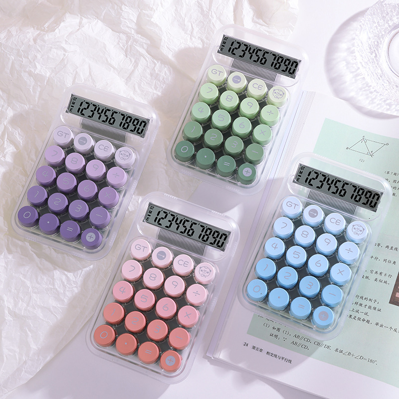 Dopamine transparent color round mechanical keyboard desktop calculator gradient color financial special computer