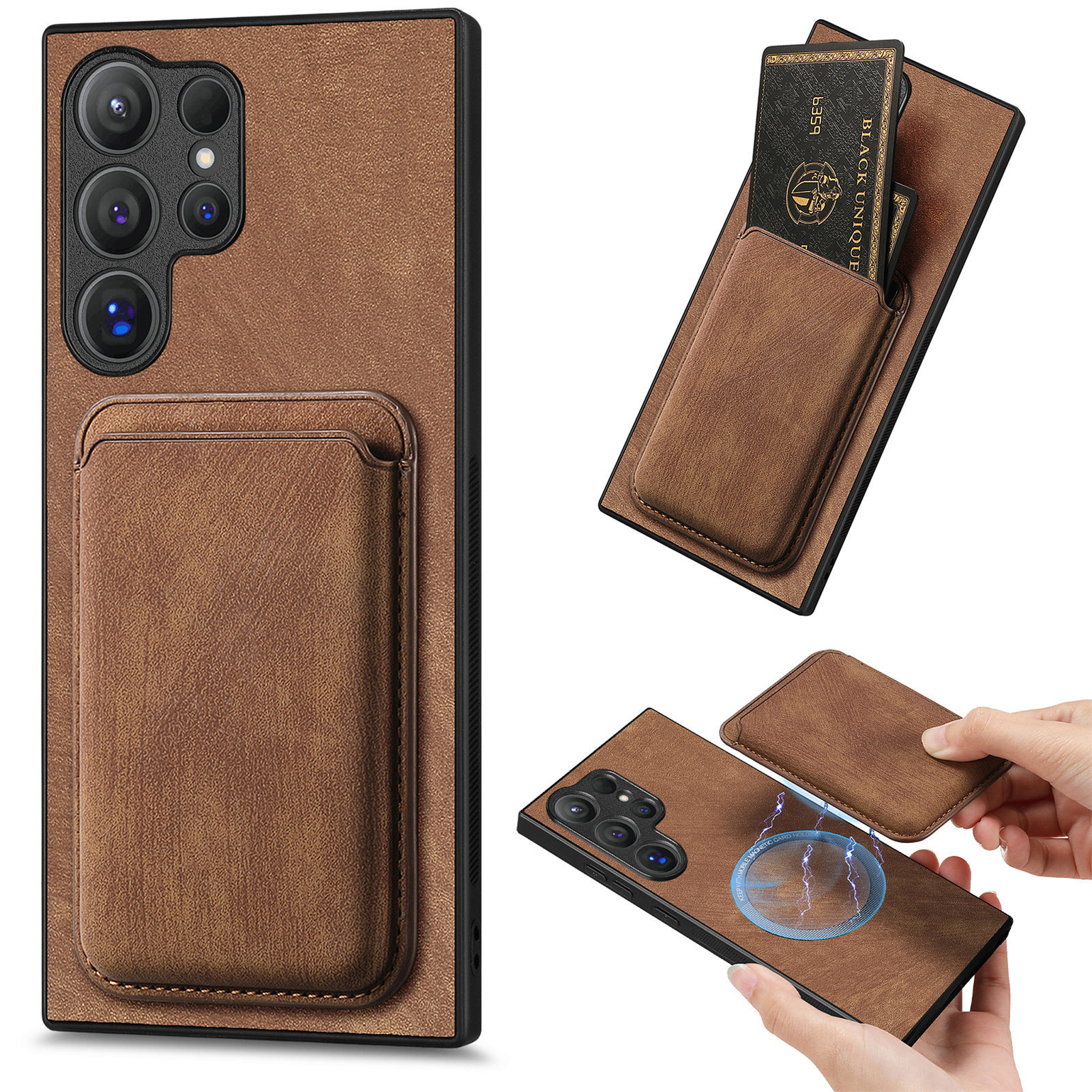For Samsung S26 Ultra phone case anti-drop leather phone case protective case full coverage S24 leather case