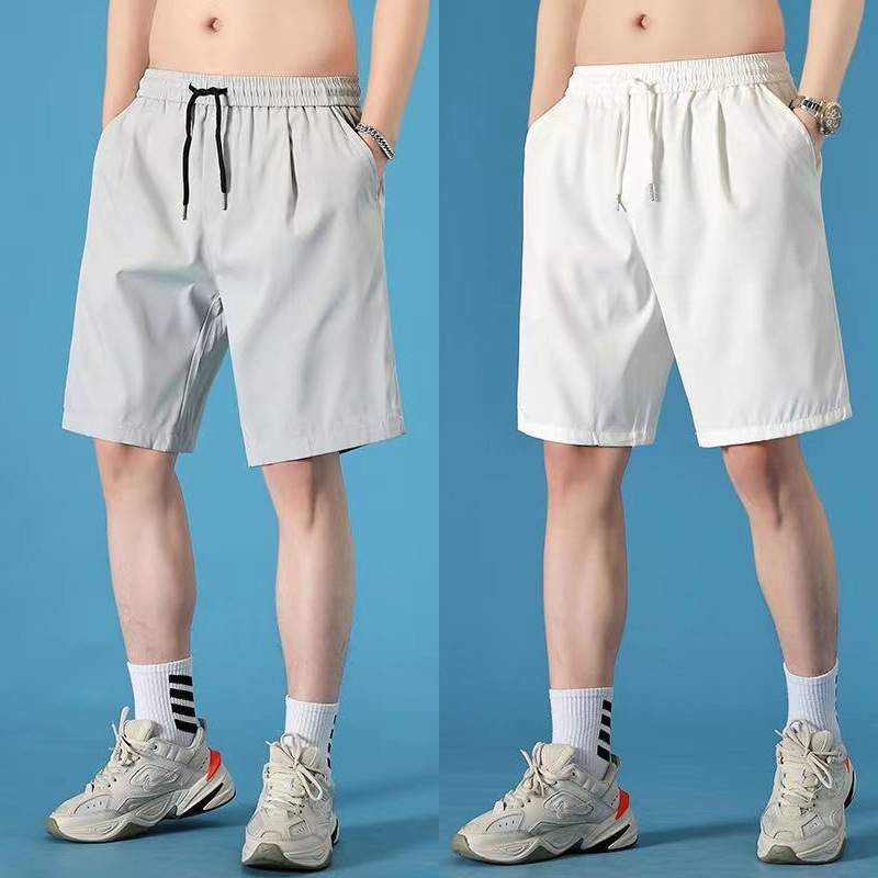 Summer Ice Silk Casual Shorts Men's New Loose Fashion Quick-drying American Basketball Sports Pants Men's Beach Pants
