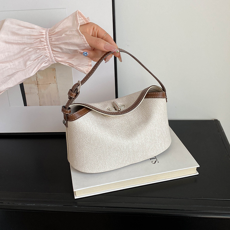2026 New Washed Denim Curling Bag Cross Lock Underarm Crossbody Bag Two-Piece Set Handbag Cosmetic Bag