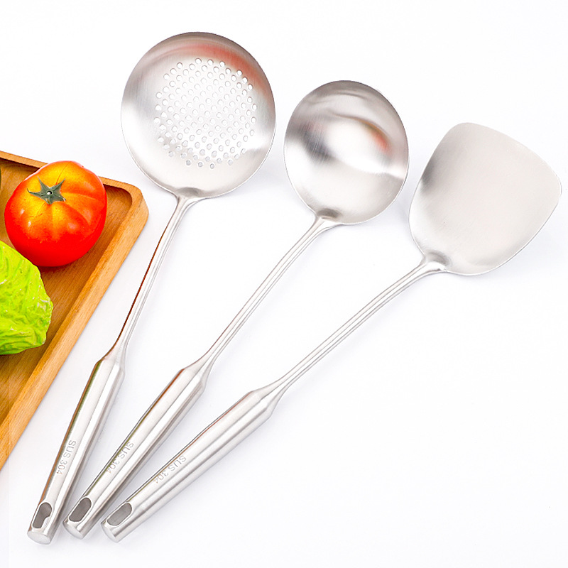 Spatula, 304 stainless steel spoon, soup spoon, rice spoon, spatula, kitchenware set, full set, home kitchen, kitchen