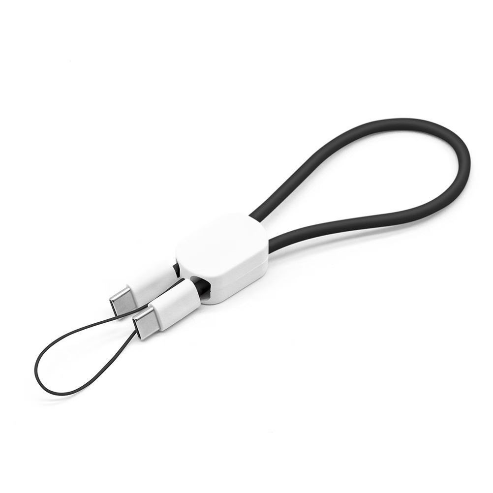 Phone lanyard data cable dual Type-C 60W fast charging silicone PD20W for Apple Huawei hand strap cable