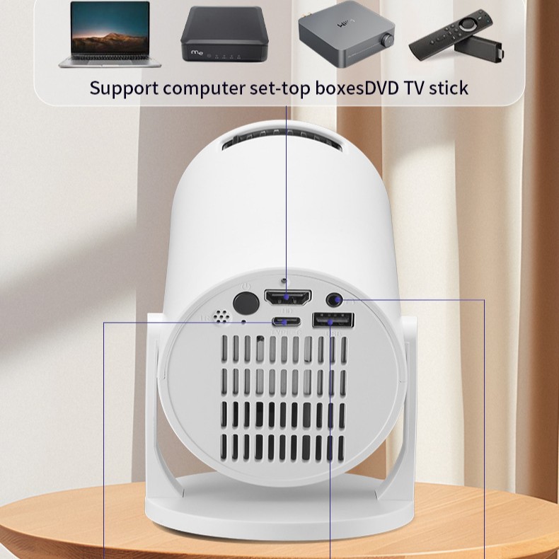 HY300mini Projector WiFi Wireless Screen Mirroring HD Portable M5 Projector Large Screen HD Projector