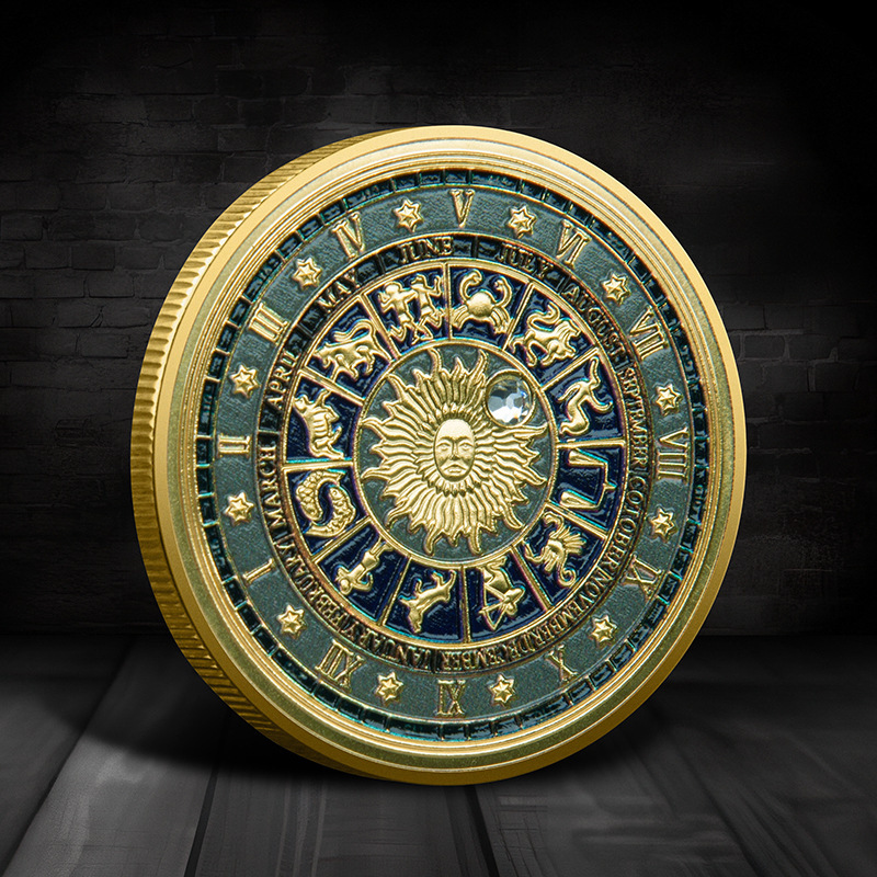 Twelve Zodiac Commemorative Medal 12 Pieces Full Set Coin Zodiac Commemorative Coin Lucky Coin Zodiac Twelve Palace Collection
