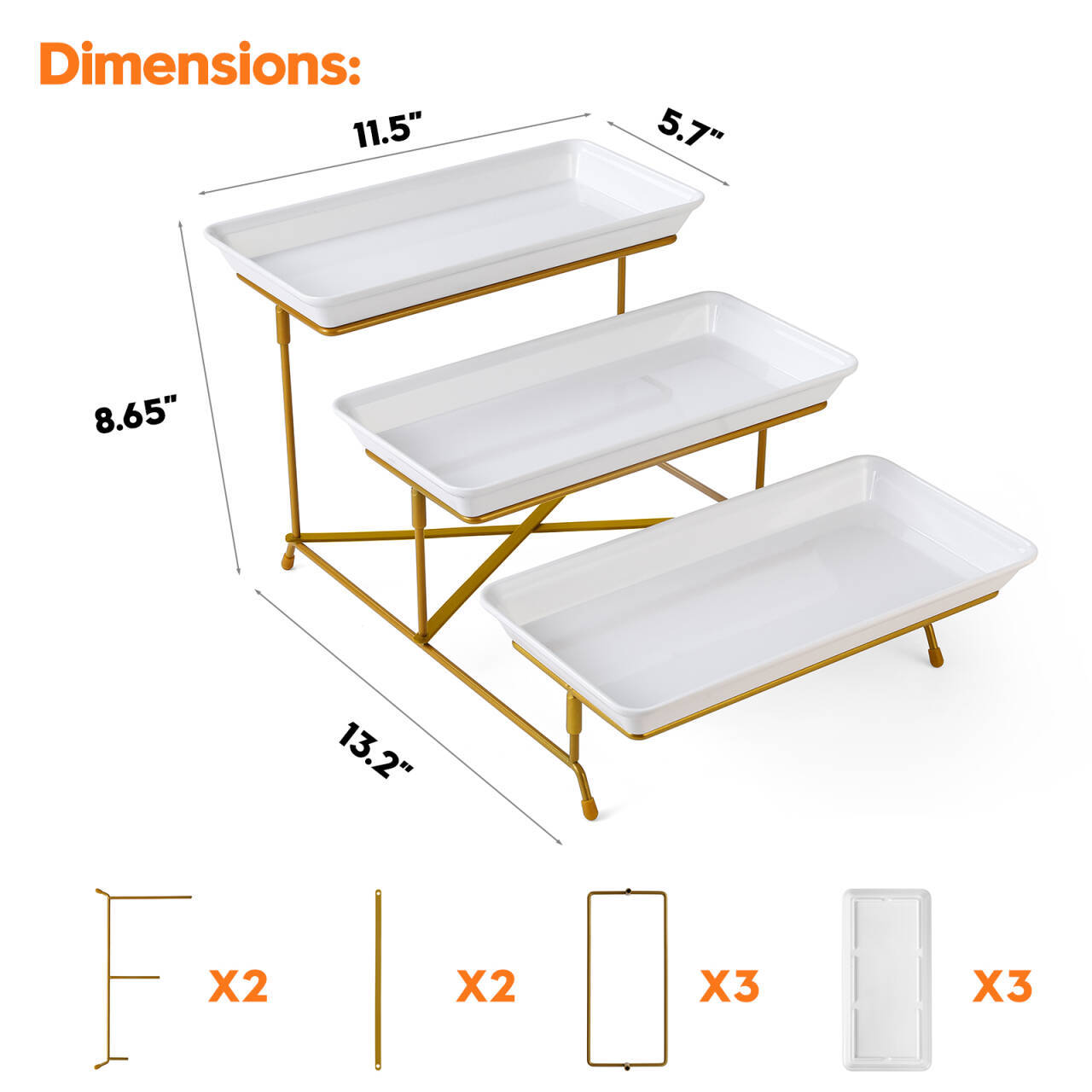 Three-tier fruit plate tray, hotel dessert stand, self-service display stand, dessert plate, multi-layer