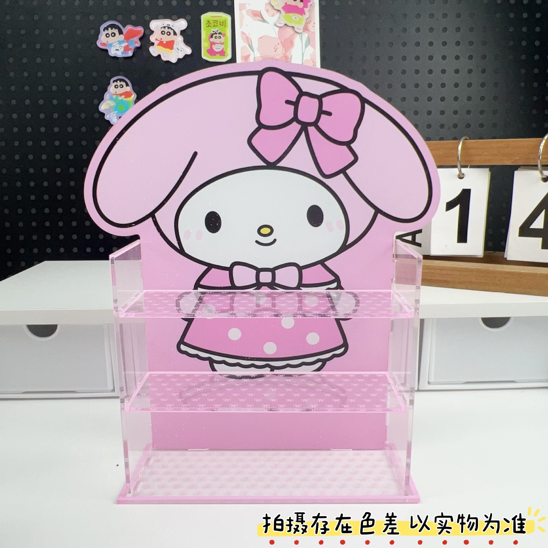 New Cartoon Storage Shelf Cute Figure Acrylic Three-layer Storage Rack Dorm Desktop Display Ornament
