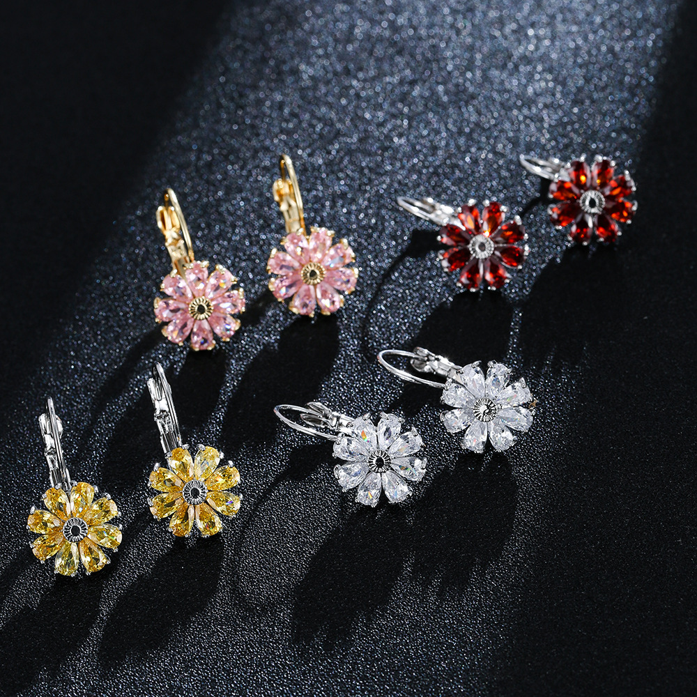 Popular colorful teardrop zirconia ear cuffs for women, ear ornaments