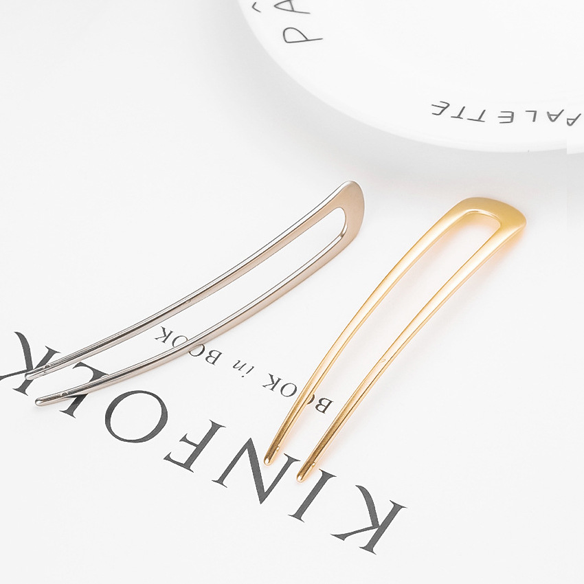 Accessories simple alloy geometric U-shaped hair clip hairpin coil hairpin insertion needle