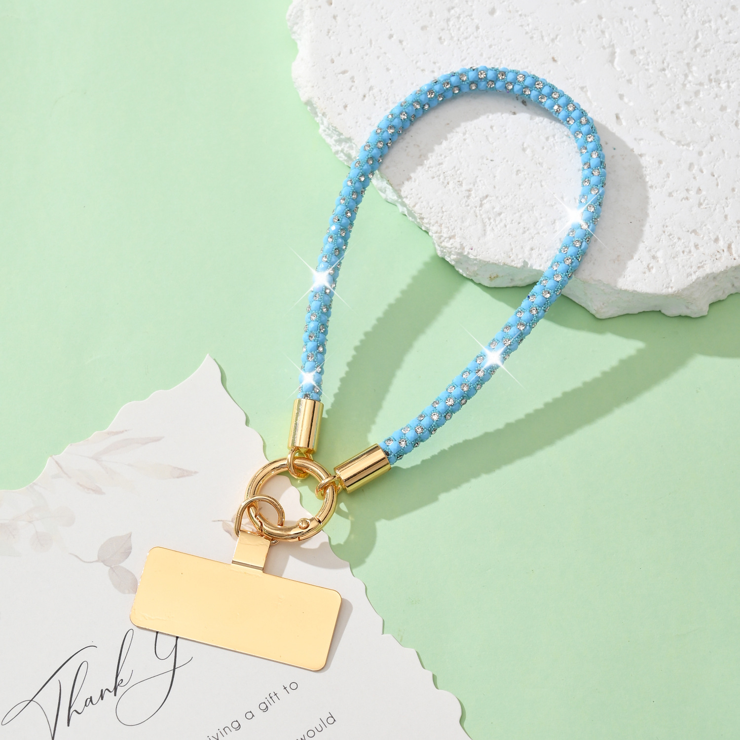 Phone chain rhinestone full rhinestone gold hardware lanyard wrist phone pendant women phone lanyard hanging chain