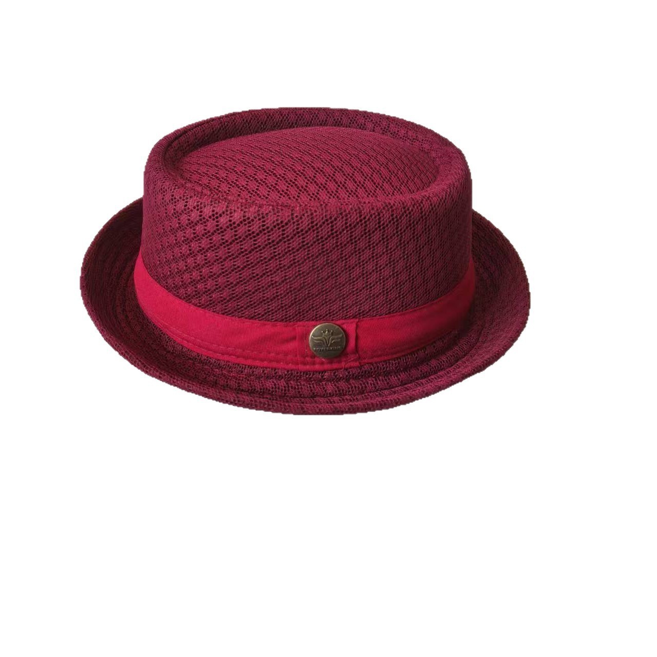 British Jazz Hat Breathable Mesh Flat Brim Fedora Foldable Sun Hat
