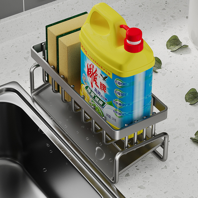 Sponge Drain Rack Kitchen Sink Edge Shelf No-drill Cloth Rack Storage Rack Dishwashing Cloth Storage
