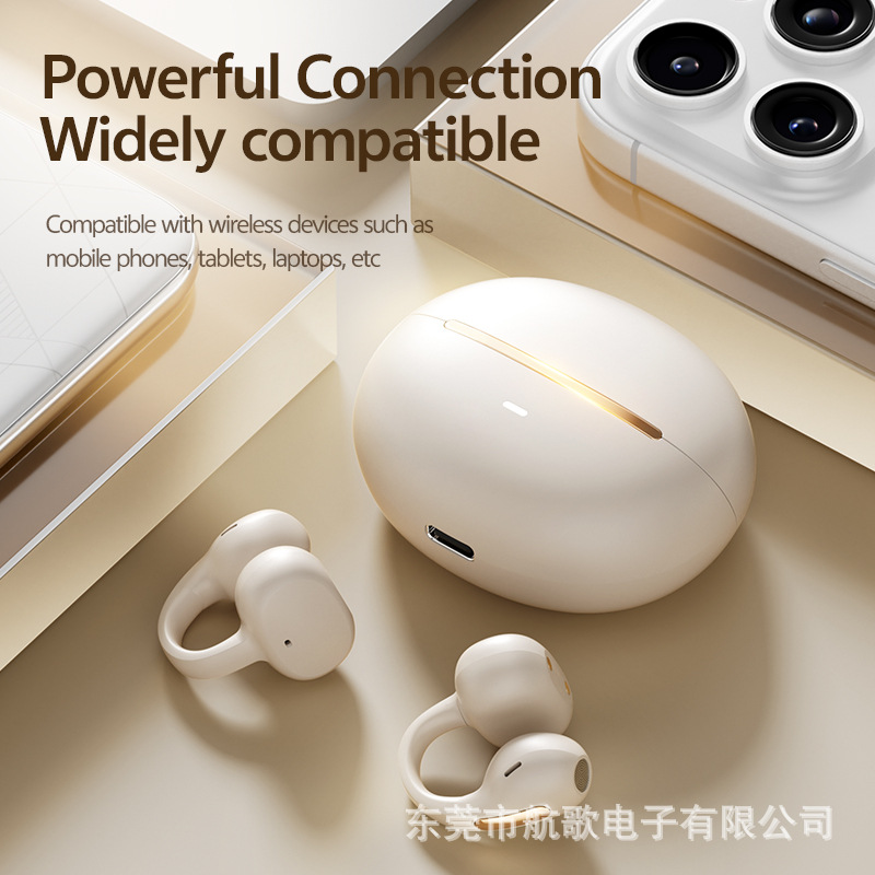 2025 new ear-clip wireless Bluetooth earphones M136 stereo sound effect noise-canceling sports running earphones
