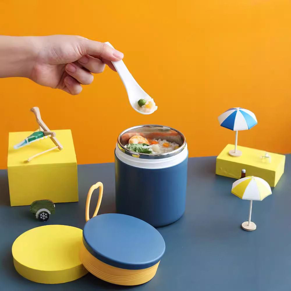 Insulated lunch box, 304 stainless steel food-grade soup cup, portable for students and office workers, small breakfast cup, porridge cup, milk cup