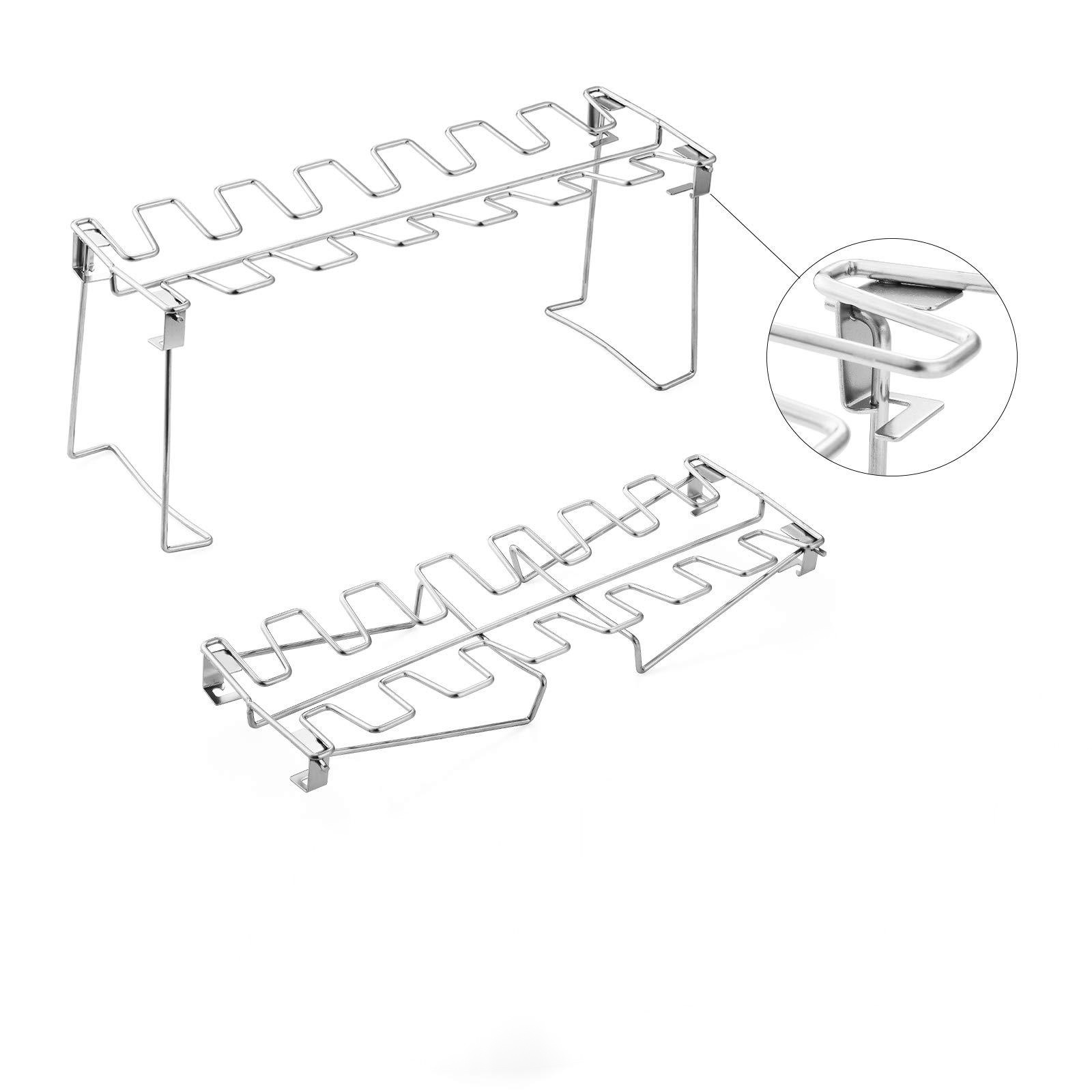 Stainless Steel Portable Folding Multifunctional Leg Rack Set with Drip Tray BBQ Grill Net BBQ Roast Meat Vegetable Plate