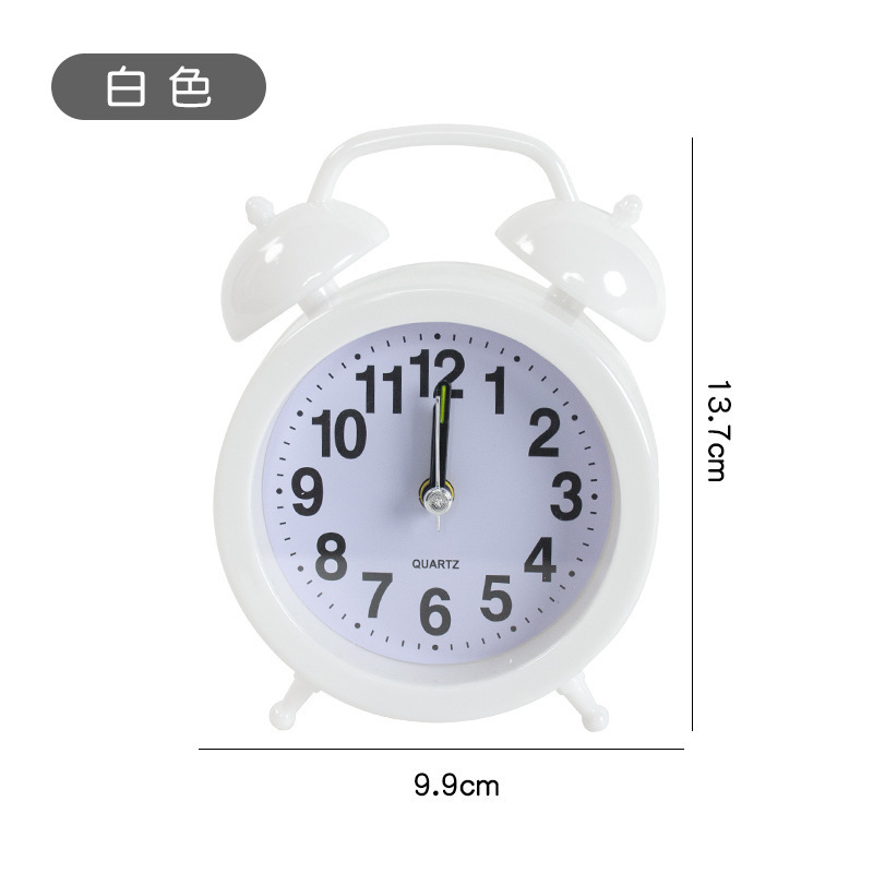 Mini Alarm Clock Student Second-Skip Bedside Clock Desktop Clock Lazy Simple Clock Children Cartoon Small Bell