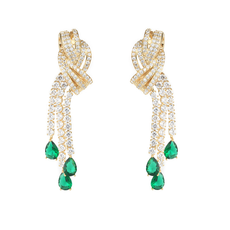 s925 silver needle tassel long teardrop earrings earrings for women bow ear accessories