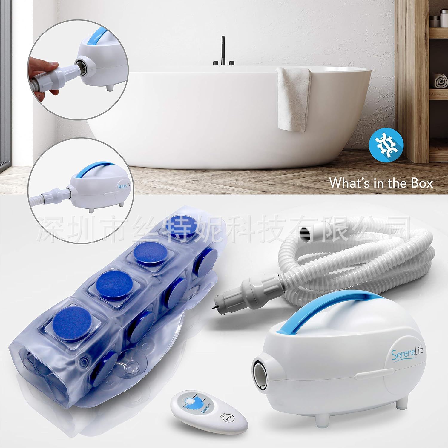 Electric Bathtub Massage Bathtub Bubble Massager Heating Massage Bathing Machine