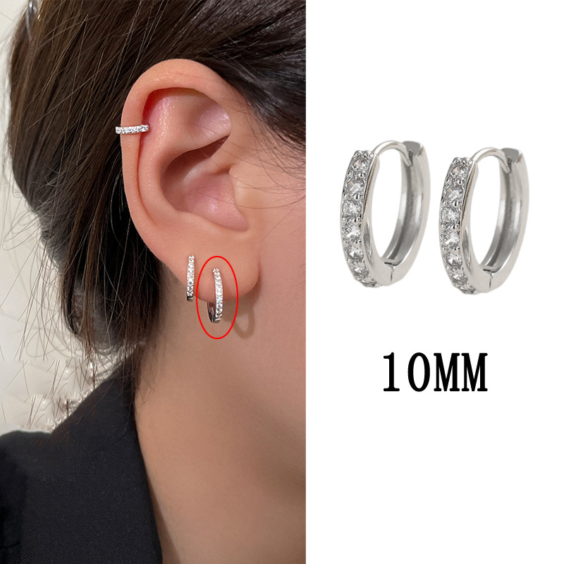 Unisex Rhinestone Ear Cuff for Men Small Ear Cartilage Cuff for Women Healing Ear Hole Wind Earring Simple