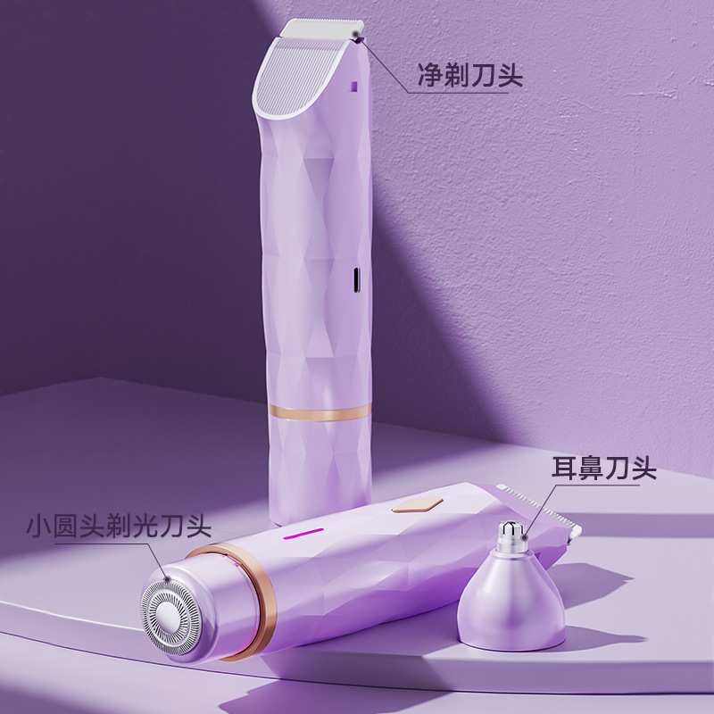 Hair Trimmer 3-in-1 Electric Lady Shaver Double-head Electric Rechargeable Home Depilator