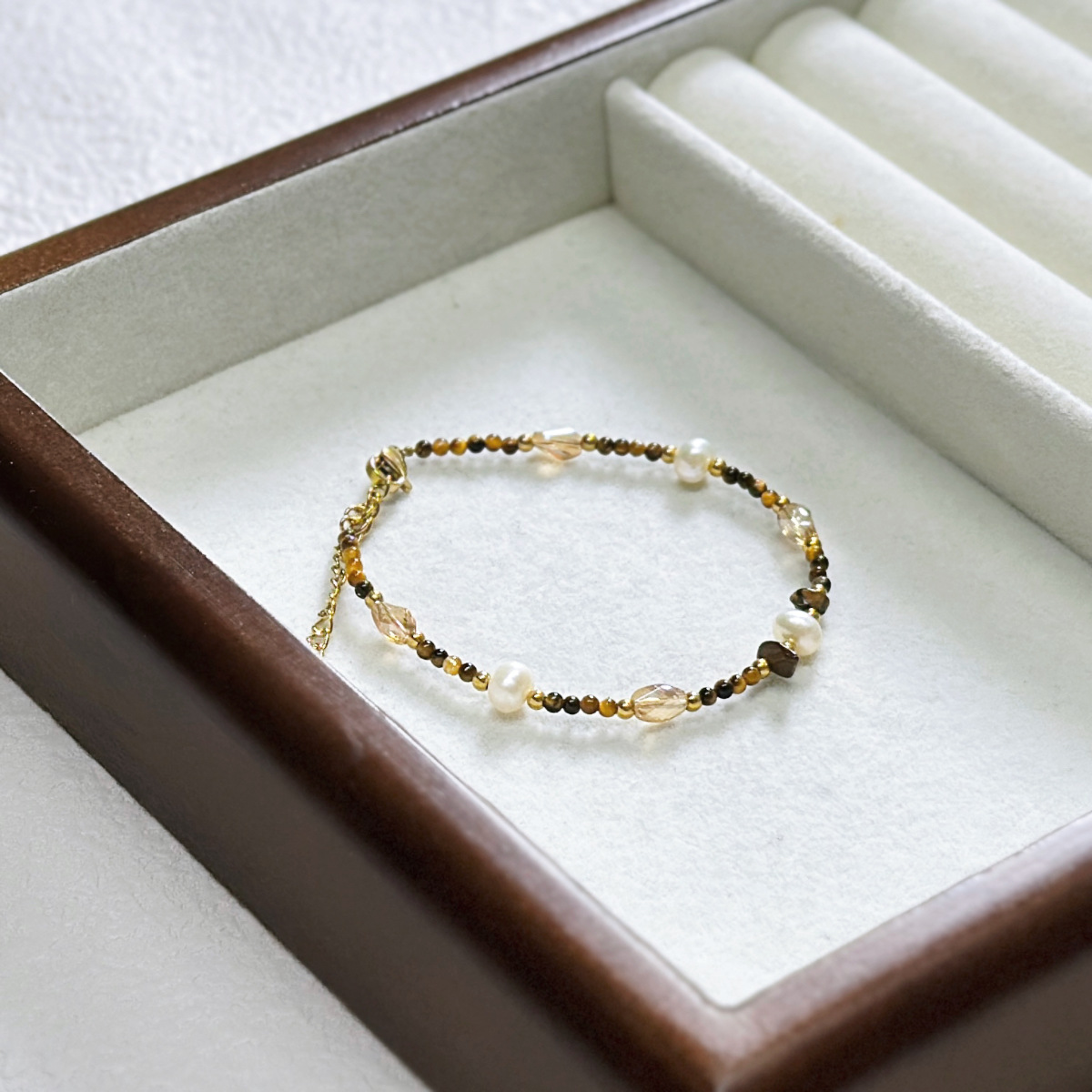 New Chinese Style Natural Stone Freshwater Pearl Crystal Titanium Steel Bracelet Handmade Beaded Agate Dopamine Bracelet