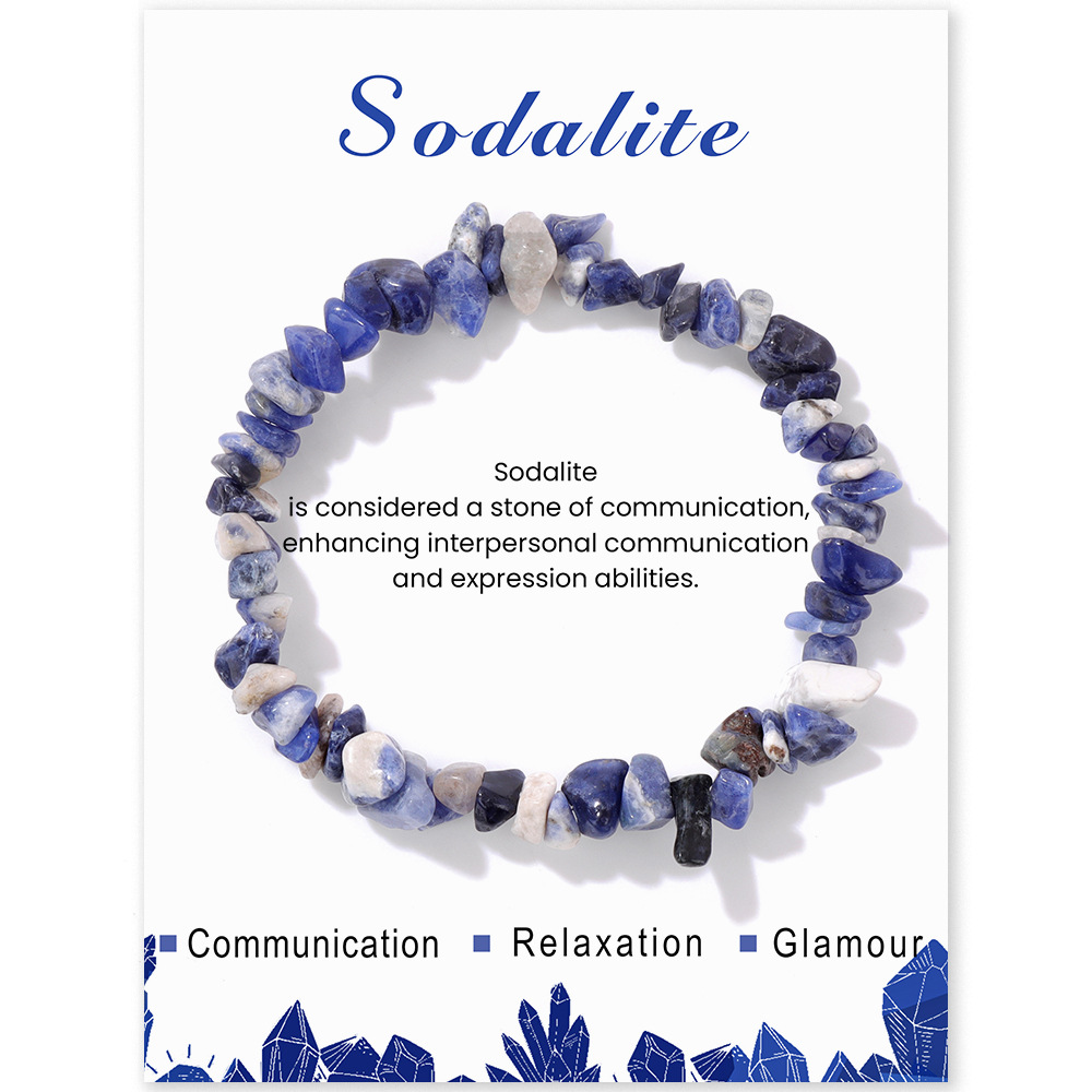 Crushed stone bead bracelet business multi-color card paper elastic rope bracelet hand jewelry