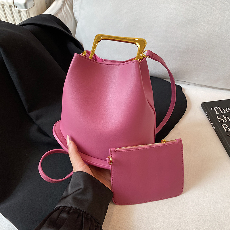 Bucket New Women's Bag Textured Handheld Shoulder Crossbody Bag