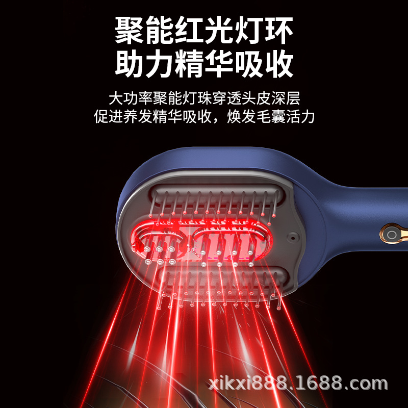 Electric Massage Comb EMS Red Light Massage Instrument Head Applicator Home Red Light Essence Conduction Liquid Women's Comb