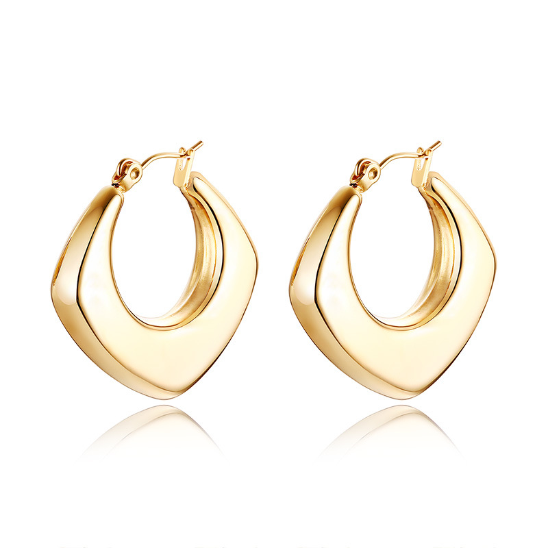 Stainless steel hollow earrings women geometric titanium steel ear hoops