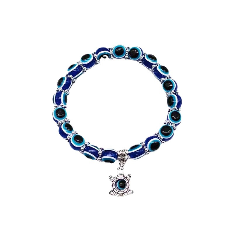 Evil Eye Bracelet Butterfly Elephant Hand of Fatima Pendant Resin Beaded Bracelet