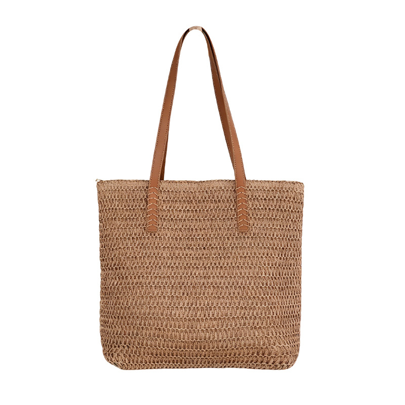 New handmade woven machine-woven bag, shoulder straw bag, casual women's bag, beach bag